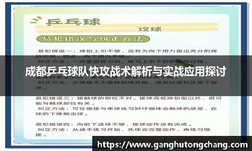 成都乒乓球队快攻战术解析与实战应用探讨